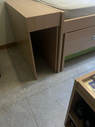 Dormitorio juvenil: cama nido, armario