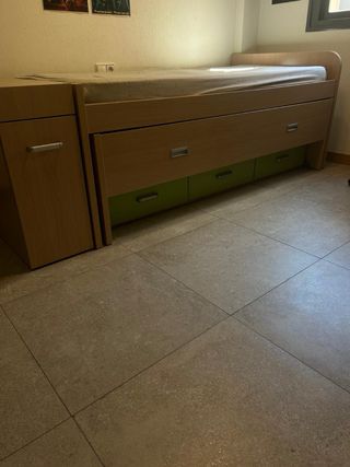 Dormitorio juvenil: cama nido, armario