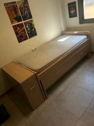 Dormitorio juvenil: cama nido, armario