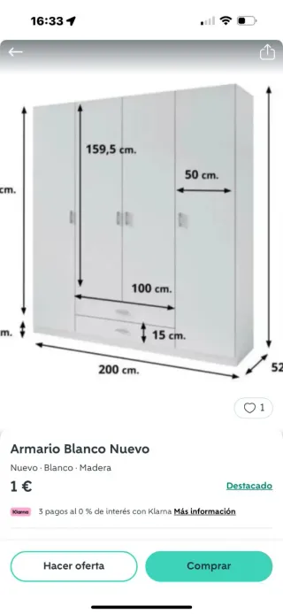 Armarios 4 puertas nuevos blancos