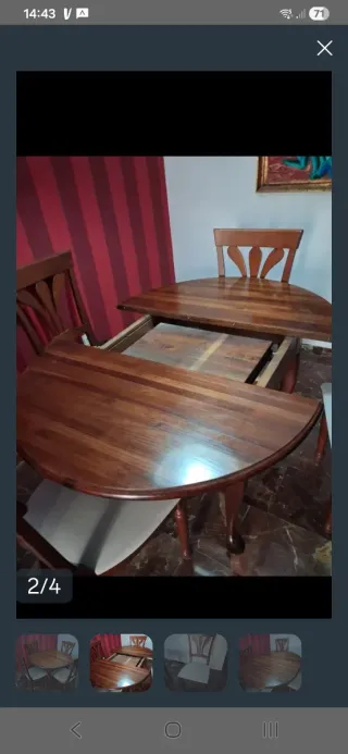 Mesa de madera extensible