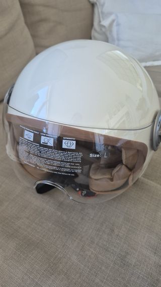 Casco Moto Jet Blanco con Visera