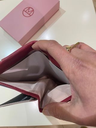 Carteira Matties Pele Vermelha e Bege