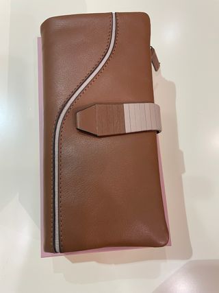 Carteira Matties pele castanha e bege