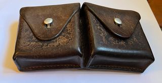 DOBLE CARTUCHERA MILITAR ALEMANA CUERO