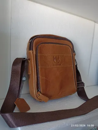 Bolso Hombro Cuero BULLCAPTAIN Marrón nuevo