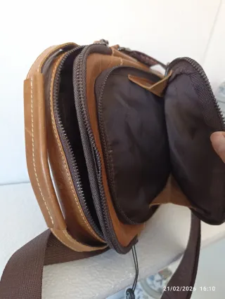Bolso Hombro Cuero BULLCAPTAIN Marrón nuevo