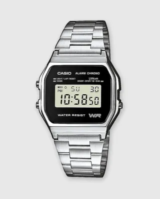 Reloj Casio Digital Vintage Retro Plata Negro