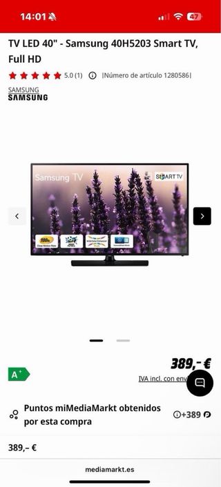 TV Samsung 40" Smart TV
