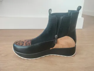 Botines Azarey Negro/Leopardo 39 sin estrenar