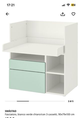 Fasciatoio trasformabile in scrivania