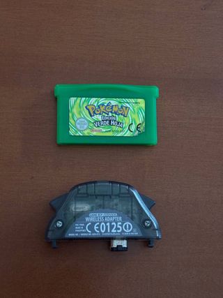 Pokémon Verde Hoja + Adaptador Wireless GBA ESP