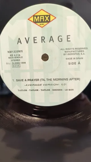 Vinilo Average - Save a Prayer Maxi 12" 1996
