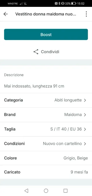 Vestitino Maidoma donna taglia unica
