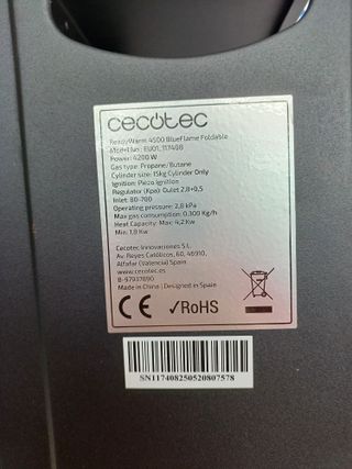 Stufa a gas a fiamma blu pieghevole 4200 W 2 livelli - Cecotec