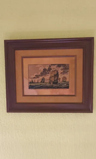 Grabado naval antiguo