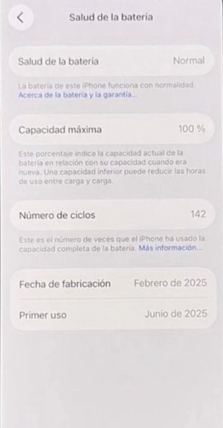 iPhone 16e 128GB 100% BATERÍA + AppleCare IMPOLUTO