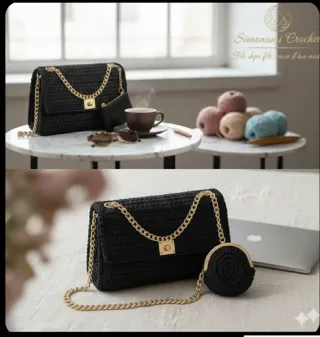 ​Borsa Cordino e Catena + Mini Wallet - Handmade