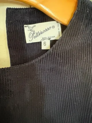 Scamiciato bimba blu in velluto a coste