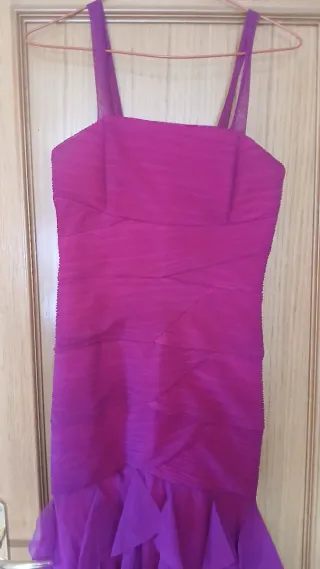 Vestido largo fiesta morado/rosa