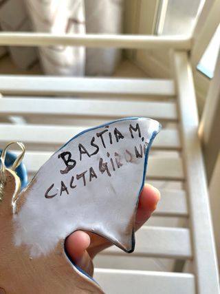 Decorazioni ceramica italiana luna e farfalla