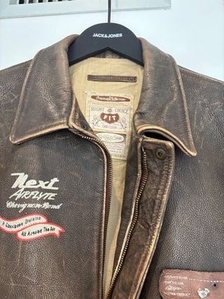 Chaqueta Cuero Vintage Chevignon U.S. Army