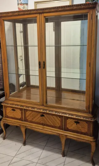 Vitrina expositor lejas cristal cajon llave espejo