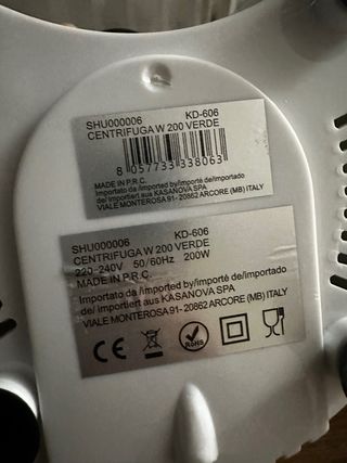Centrifuga Kasanova Verde y Blanca