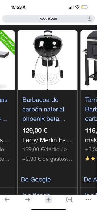 Barbacoa de carbón negra y plateada