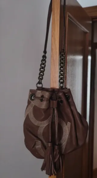 Bolso Saco Piel Purificación García Marrón