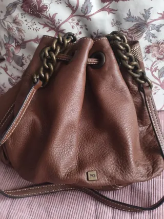 Bolso Saco Piel Purificación García Marrón