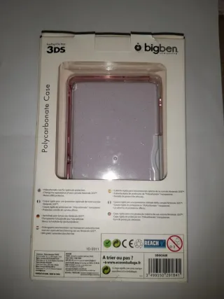 Nuovo. Custodia in policarbonato 3DS rosa con glitter