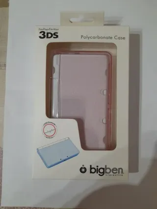 Nuovo. Custodia in policarbonato 3DS rosa con glitter