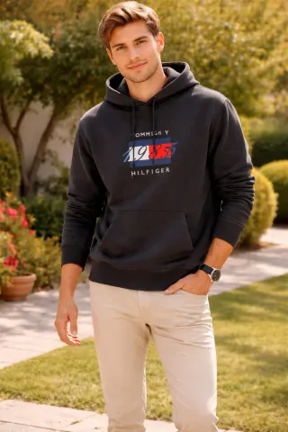 Sudadera Tommy Hilfiger Hombre Talla XS Negra