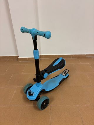 Patinete 3 Ruedas Azul con asiento