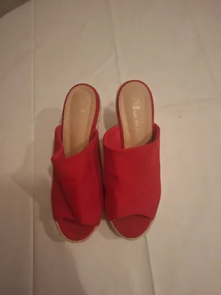 Sandalias cuña rojas