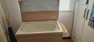 Cambiador bebe bañera Micuna madera con estrellas