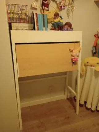 Escritorio madera y metal blanco