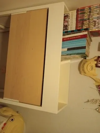 Escritorio madera y metal blanco