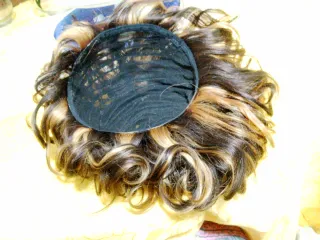 Parrucca capelli umani con Mescke biondo ramato