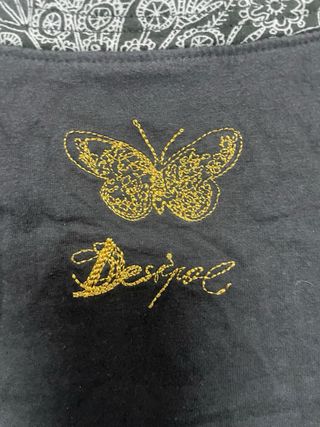 Camiseta Desigual Verde y Gris - Bordado Mandalas