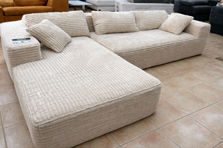 SOFÁ CHAISELONGUE BEIGE 282cm MODULAR NUEVO