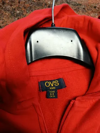 Felpa OVS con cappuccio e zip rossa 8/9 anni