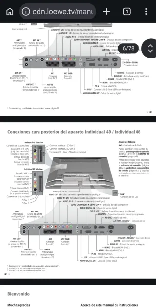 Televisor Loewe Individual 46 con barra sonido