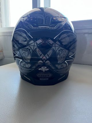 Casco Moto Enduro/Motocross Negro y Plata