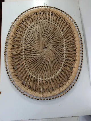 Espejo Ovalado Antiguo Mimbre