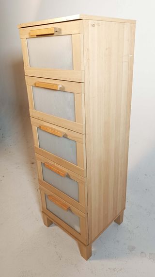 Mueble 5 cajones madera y Plástico. 2 unidades