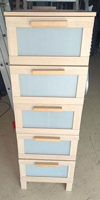 Mueble 5 cajones madera y Plástico. 2 unidades