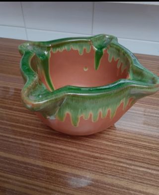 MORTERO CUENCO DE BARRO CERÁMICA ANTIGUO ALFARERO