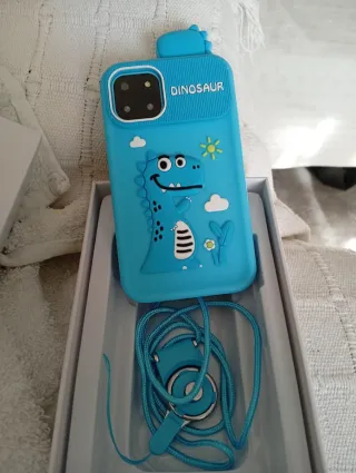 teléfono infantil dinosaurio azul